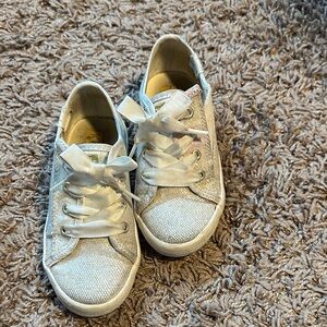 Keds Kids Sparkly Silver Sneakers